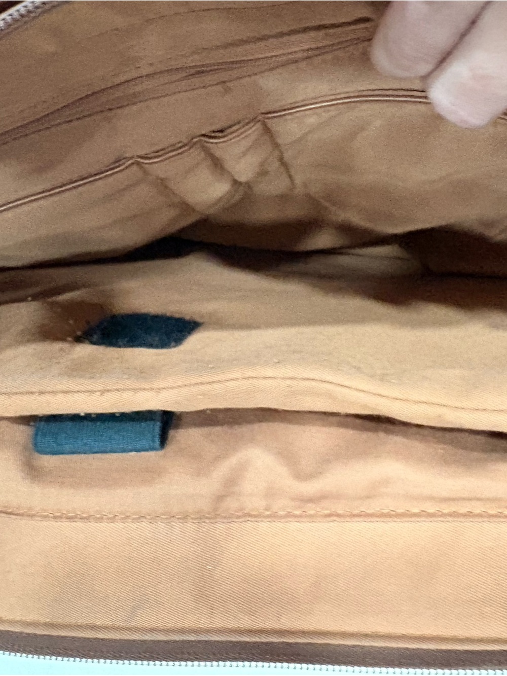 Sombre Vintage Briefcase - Cream & Tan Brown - Picture 4 of 7